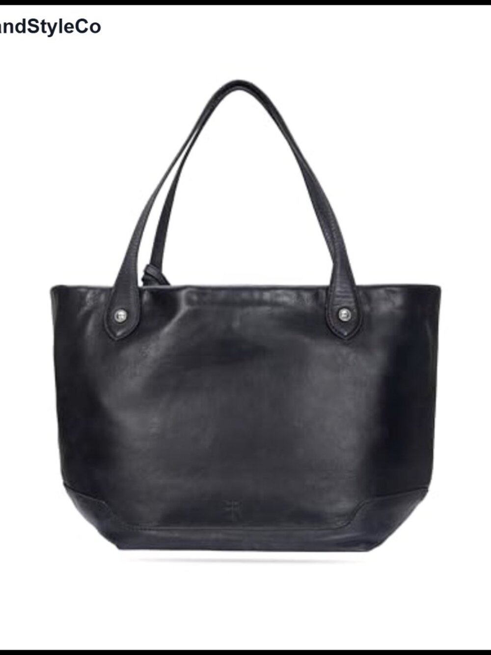Genuine Leather Tote Bag with Detachable Zipper Pouch and Slip Pocket